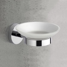 Chrome Wall Mounted Frosted Glass Soap Dish